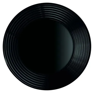 Image de 6 assiettes creuses Harena noires - Luminarc - verre trempé extra résistant