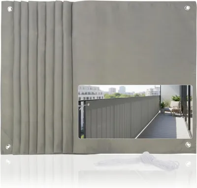 Productafbeelding van Balkonscherm, ondoorzichtig, met bevestigingskoord, 1x3 meter, voor balkon
