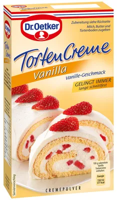 Zdjęcie produktu dla Dr Oetker Krem do ciast waniliowy na pewno się uda i jest twardy do krojenia 140 g