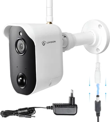 Produktbild von LUVISION Überwachungskamera mit Mikrofon Lautsprecher 1080p mit Netzteil 24 / 7 Aufnahme (zur Erweiterung)