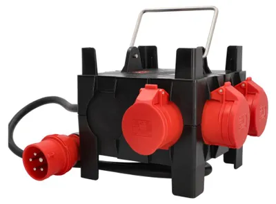 Produktbild von Unitec Stromverteiler mit 3x CEE-Steckdosen & 3x Schutzkontaktsteckdosen