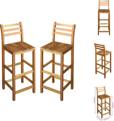 Image de vidaXL Tabouret de bar 2 pcs. Acacia massif - Chaises de jardin