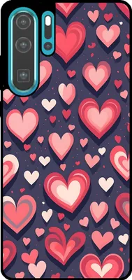 Produktbild von Smartphonica Telefon Fall geeignet für Huawei P30 Pro mit Herzen Impressum - TPU Backcover Fall mit Herz-Design