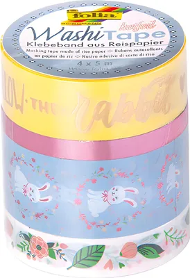 Produktbild von folia Deko-Klebeband Washi-Tape "FOLLOW THE RABBIT" 4er Set