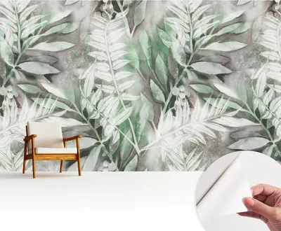Produktbild von Fototapete selbstklebend - 416x254 cm - Tapete - Wandtapete - Wandbilder - Klebefolie - Dekofolie - Tapete Folie - Wand - Dekoration - Wohnzimmer - Aquarellblätter