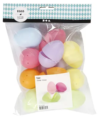 Immagine prodotto di Creativ Company CC uova di plastica h: 6cm pastello 12 pezzi