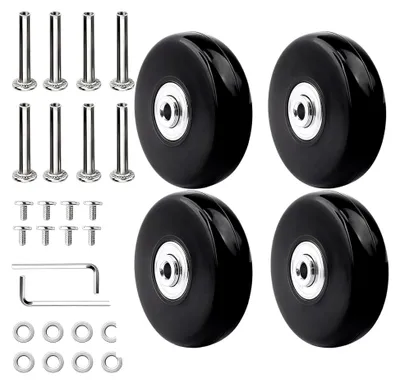 Produktbild von 4 Stück Kofferrollen Ersatzrollen,60x18mm Gummi Koffer Ersatzrollen, Gepäck Koffer Ersatzräder,Ersatzräder Koffer Rollen,Ersatzteile Ersatzrollen Für Koffer (60mm x 18mm)