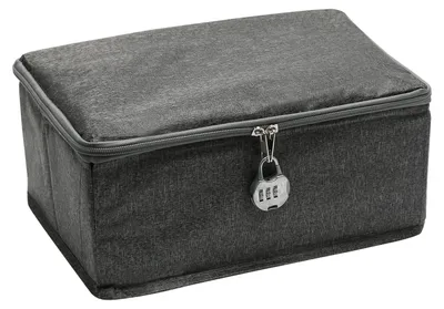 Produktbild von Abschließbare Box mit Zahlenschloss, faltbare Aufbewahrungsbox mit Deckel für Medikamente, Kleidung, Spielzeug - wasserdicht &