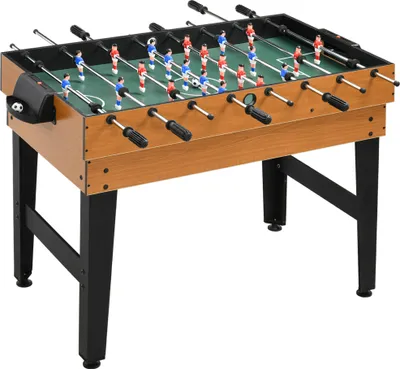 Produktbild von 4-in-1 Partyspieltisch inkl. Tischtennis, Kicker, Billard, Tischhockey, Metall, Holz, Natur+Schwarz