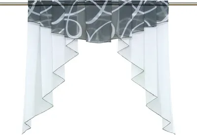 Produktbild von Delien Scheibengardine Vintage Voile Bistrogardine Tunnelzug Kurzstore Küche Gardine Grau BxL 140x145 cm