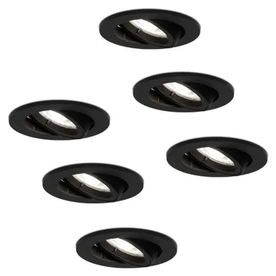 Produktbild von hoftronic LED Einbaustrahler 4W 345 Lumen 6500K GU10 Schwarz 6er Set
