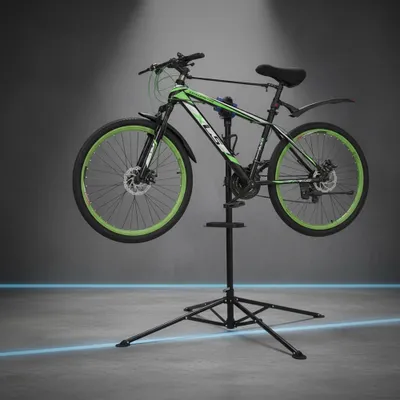 Immagine prodotto di Supporto per biciclette regolabile in altezza Supporto per riparazioni Ausilio per centratura Rotazione a 360°