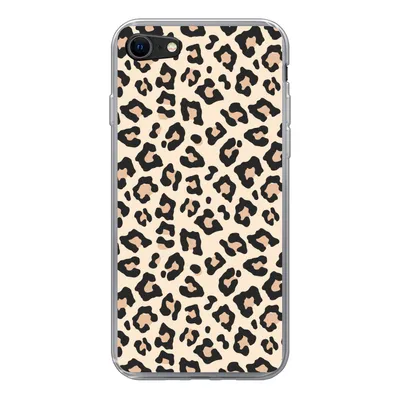 Obrázok produktu pre Kryt mobilného telefónu pre Apple iPhone 7 Biela - Ružová - Leopardí vzor Silikónové mäkké puzdro