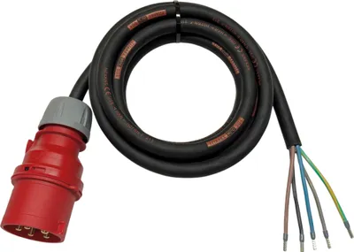 Produktbild von NWP CEE-Anschlussleitung 5m 400V 32A, Schwarz, IP44 5x4 mm² TITANEX® H07RN-F - Gummischlauchleitung - 10cm abgemantelt