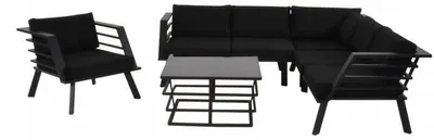 Immagine prodotto di Casa Padrino set di mobili da giardino con imbottitura + poltrona + tavolo - Set da salotto