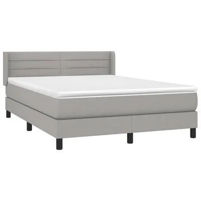 Produktbild von vidaXL Boxspringbett mit Matratze Hellgrau 140x200 cm Stoff