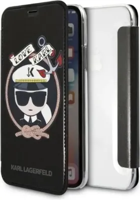Image de Karl Lagerfeld Klflbkpxksb Iphone X/Xs Czarny/Black Bookcase Signature Glitter