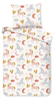 Productafbeelding van Good Morning Kinderdekbedovertrek "Unilove" - Multi - (120x150 cm) - 100% Katoen