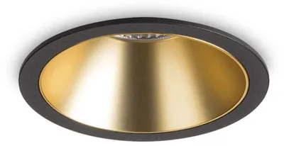 Obrázek produktu pro Ideal lux 192345 GAME ROUND zápustné svietidlo D85mm LED 11W 950/700lm 3000K ?ierna, zlatá, UGR<19