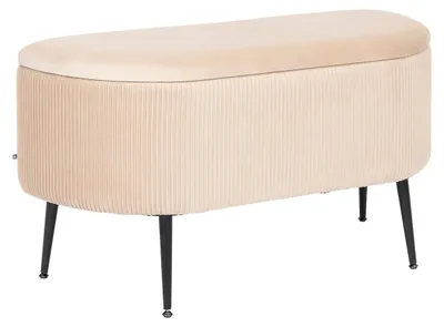 Produktbild von Kastenbank velours solaro beige 100x40cm - Atmosphera créateur d'intérieur