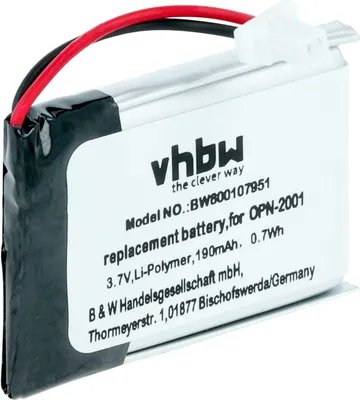 Produktbild von vhbw Akku kompatibel mit Opticon OPN-2001, OPN-2002, OPN-2003, OPN-2006, OPN-2004, OPN-2005 Barcodescanner POS (190 mAh, 3,7 V, Li-Polymer)