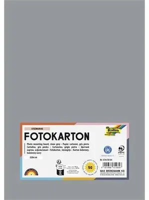 Dekoračný kartón, 2 stranný, A4, 300 g, 50 listov, FOLIA, kamenný sivý