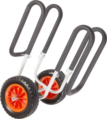 Image de Chariot pour kayak, capacité de charge de 68,0 kg, chariot pour planche de stand up paddle avec pneus en caoutchouc plein de 25,4 cm et béquilles, porte-planche avec sangle à cliquet pour le transport de planches de paddle et de surf