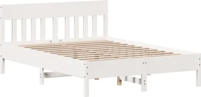 Produktbild von Massivholzbett ohne Matratze Weiß 120x200 cm Kiefernholz