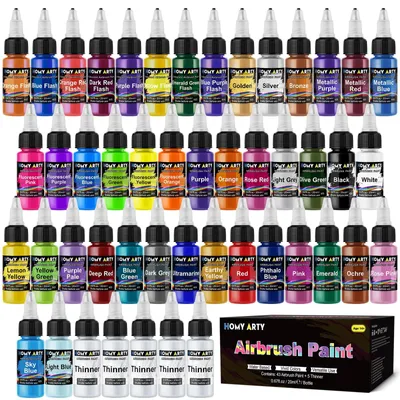 Productafbeelding van Airbrush Verf Set met 43 Kleuren, Watergedragen en Klaar voor Gebruik