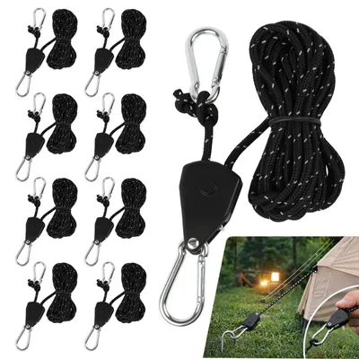 Produktbild von Solidchoice – Set aus 8 reflektierenden Zeltleinen mit Spannern für Camping