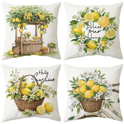 Sofakissenbezüge 45x45 cm, 4er-Set Samt, weich, für Couch & Auto