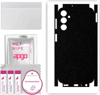 Produktbild von apgo Rückseite + Seiten Schutzfolie, Skin, kompatibel mit Samsung Galaxy A24, Hinten Displayschutzfolie aus Vinylfolie, kratzfest, einfache Montage - Mattschwarz