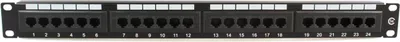 Immagine prodotto di MicroConnect Pannello di permutazione UTP CAT5e da 19" a 24 porte con doppio connettore IDC, PP-003