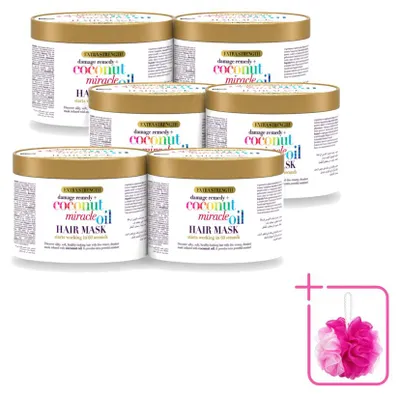 Productafbeelding van 6 x OGX Coconut Miracle Oil haarmasker - voor beschadigd haar - 300 ml - voordeelverpakking - 6 stuks