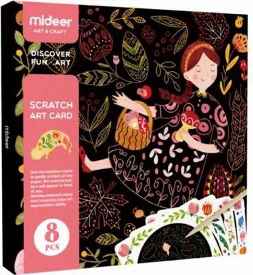 Produktbild von Mideer Rubbelbilder - Mädchen und Tiere 8 Teile