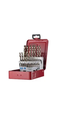 Image de Jeu de forets hélicoïdaux A295 DIN 338 TypN D.1-10x0,5mm HSS-E 19pcs. cu.-cass.DORMER