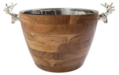 Productafbeelding van Mars & More champagnekoeler, beukenwood, zilverkleurig, 29x53x37 cm
