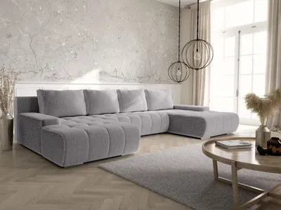 Produktbild von Intenso Ecksofa U mit Schlaffunktion Velutti U Premium, Grau
