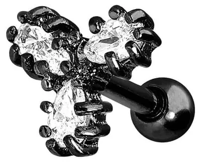 Produktbild von Ohrpiercing Chirurgenstahl Ohrpiercing 3 KRISTALLTROPFEN