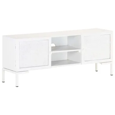 Produktbild von TV-Schrank Weiß 115x30x46 cm Massivholz Mango
