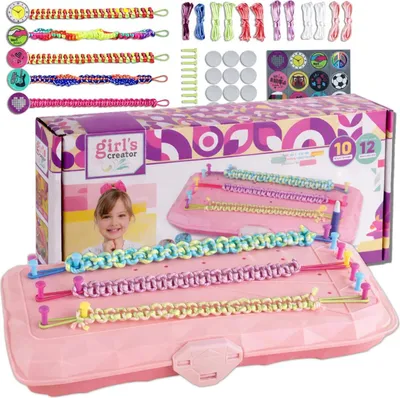 Produktbild von DIY-Armband-Bastelset für Kinder, kreative rosa Box