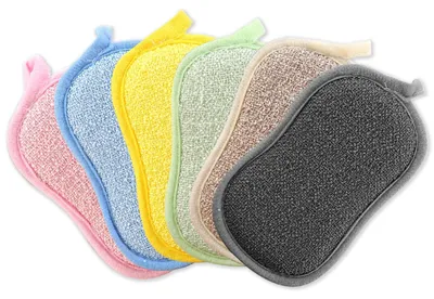 Produktbild von Schwammtuch Küchenschwamm Spülschwamm - 6 Stück - 16,0 x 9,0 x 1,7 cm - Doppelseitig - Mehrfarbig