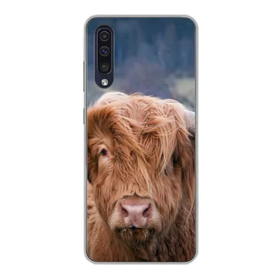 Produktbild von MuchoWow® Handyhülle Schutzhülle Hülle für Samsung Galaxy A30s Schottischer Highlander - Hörner - Berg Silikon Softcase Handy Hülle - Karteninhaber