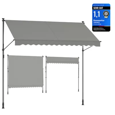 Produktbild von SONGMICS Klemmmarkise, Balkonmarkise, höhenverstellbar, mit Handkurbel