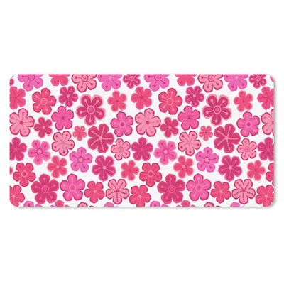 Produktbild von MuchoWow® Schreibtischunterlage Blumen - Rosa - Muster 80x40 cm - XXL Mauspad - Gaming Mauspad