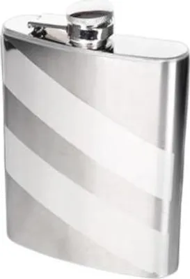 Image de Flasque Gentelo en acier inoxydable, argenté, 237 ml, avec bandes claires