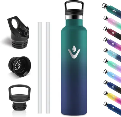 Produktbild von Thermosflasche 1000 ml, 18/8 Edelstahl, doppelwandig, ausgussfrei, für Sport