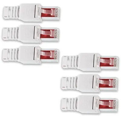 Produktbild von Netzwerkstecker 6x Cat6 Netzwerk Stecker werkzeuglos Cat7 Cat5 LAN Kabel RJ45