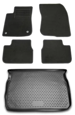 Gummi-Kofferraumwanne + Fußmatten Set für Peugeot 208, Bj. 4/2012-5/2019