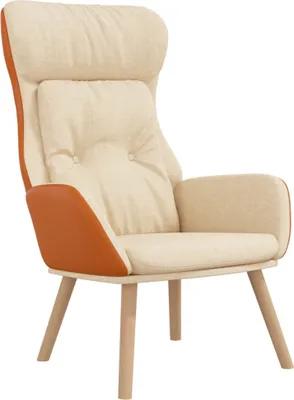 Image de Fauteuil relax Crème Tissu et PVC